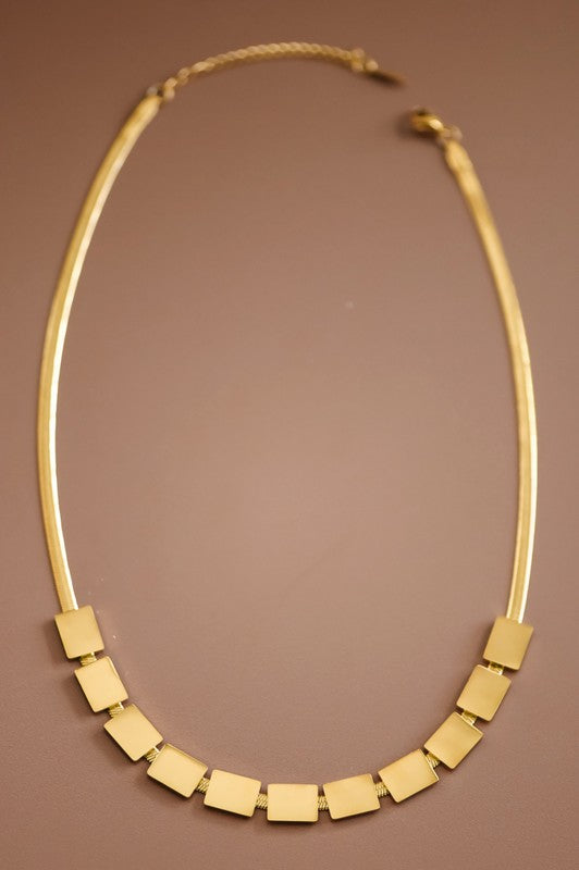 Gold Rectangle Necklace