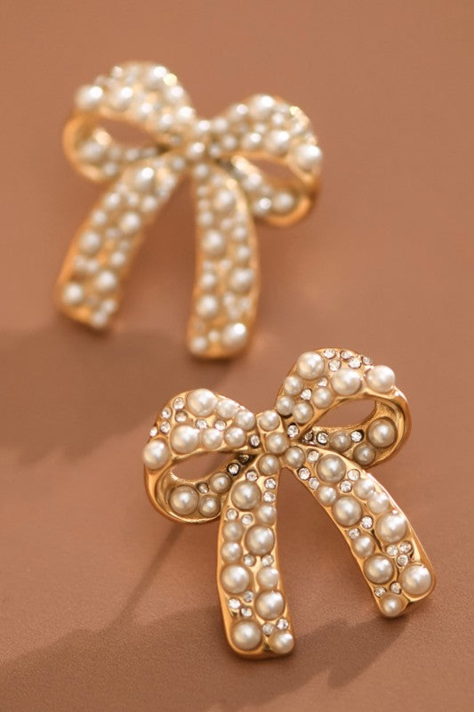 Pearl Bow Earrings