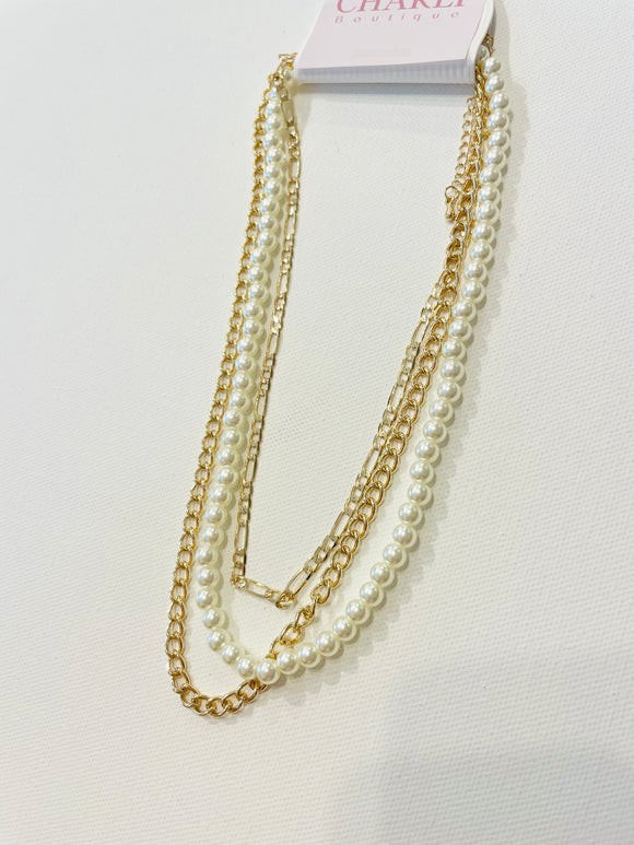 Pearl Metal Necklace