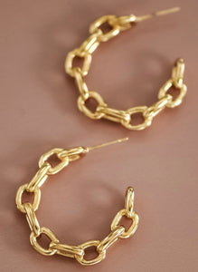 Chain Gold Hoop Earings