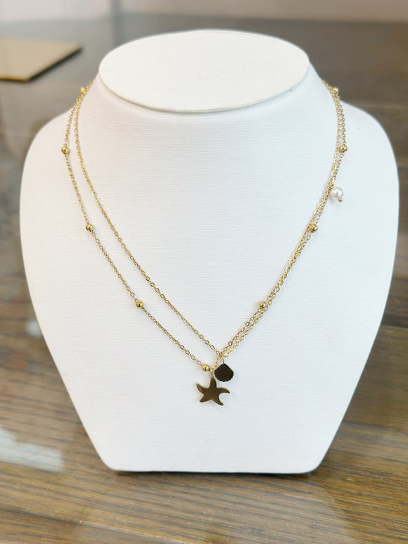 Double Layer Starfish Necklace